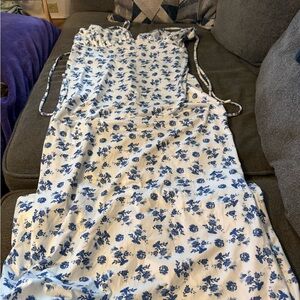 Floral Blue and White Dress